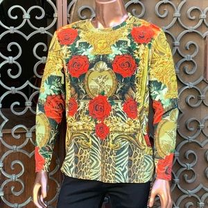 Men’s Roses Gold Long Sleeve Fitted Knit Shirt